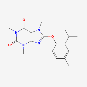 molecular formula C18H22N4O3 B11062166 1,3,7-trimethyl-8-[4-methyl-2-(propan-2-yl)phenoxy]-3,7-dihydro-1H-purine-2,6-dione 