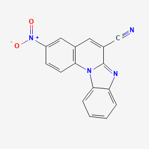 molecular formula C16H8N4O2 B11062178 Benzimidazo[1,2-a]quinoline-6-carbonitrile, 3-nitro- CAS No. 664327-70-2