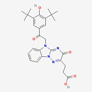 3-{5-[2-(3,5-Di-tert-butyl-4-hydroxyphenyl)-2-oxoethyl]-3-oxo-3,5-dihydro[1,2,4]triazino[2,3-a]benzimidazol-2-yl}propanoic acid