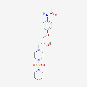 molecular formula C20H32N4O5S B11062218 N-(4-{2-hydroxy-3-[4-(piperidin-1-ylsulfonyl)piperazin-1-yl]propoxy}phenyl)acetamide 