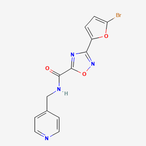 3-(5-bromofuran-2-yl)-N-(pyridin-4-ylmethyl)-1,2,4-oxadiazole-5-carboxamide