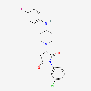 1-(3-Chlorophenyl)-3-{4-[(4-fluorophenyl)amino]piperidin-1-yl}pyrrolidine-2,5-dione