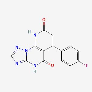 molecular formula C14H10FN5O2 B11062258 6-(4-fluorophenyl)-6,9-dihydropyrido[3,2-e][1,2,4]triazolo[1,5-a]pyrimidine-5,8(4H,7H)-dione 