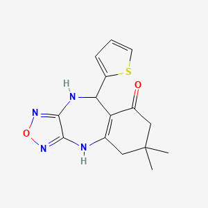 6,6-dimethyl-9-(thiophen-2-yl)-6,7,9,10-tetrahydro-4H-[1,2,5]oxadiazolo[3,4-b][1,4]benzodiazepin-8(5H)-one