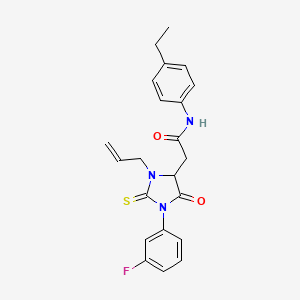 N-(4-ethylphenyl)-2-[1-(3-fluorophenyl)-5-oxo-3-(prop-2-en-1-yl)-2-thioxoimidazolidin-4-yl]acetamide