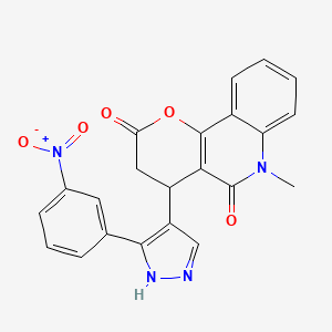 6-methyl-4-[3-(3-nitrophenyl)-1H-pyrazol-4-yl]-4,6-dihydro-2H-pyrano[3,2-c]quinoline-2,5(3H)-dione