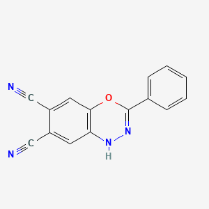 molecular formula C15H8N4O B11062367 3-phenyl-1H-4,1,2-benzoxadiazine-6,7-dicarbonitrile 