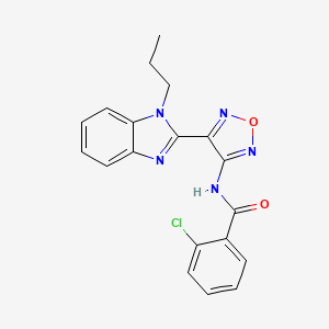 molecular formula C19H16ClN5O2 B11062374 2-chloro-N-[4-(1-propyl-1H-benzimidazol-2-yl)-1,2,5-oxadiazol-3-yl]benzamide 