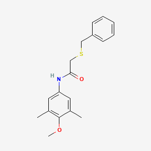 2-(benzylsulfanyl)-N-(4-methoxy-3,5-dimethylphenyl)acetamide