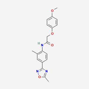 2-(4-methoxyphenoxy)-N-[2-methyl-4-(5-methyl-1,2,4-oxadiazol-3-yl)phenyl]acetamide