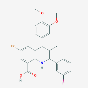 6-Bromo-4-(3,4-dimethoxyphenyl)-2-(3-fluorophenyl)-3-methyl-1,2,3,4-tetrahydroquinoline-8-carboxylic acid