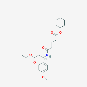 4-Tert-butylcyclohexyl 5-{[3-ethoxy-1-(4-methoxyphenyl)-3-oxopropyl]amino}-5-oxopentanoate