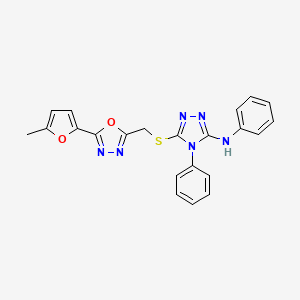 5-({[5-(5-methylfuran-2-yl)-1,3,4-oxadiazol-2-yl]methyl}sulfanyl)-N,4-diphenyl-4H-1,2,4-triazol-3-amine