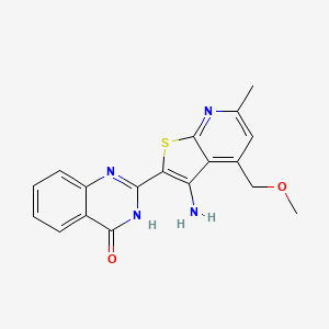 molecular formula C18H16N4O2S B11062476 2-[3-amino-4-(methoxymethyl)-6-methylthieno[2,3-b]pyridin-2-yl]quinazolin-4(3H)-one 