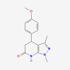 molecular formula C15H17N3O2 B11062477 4-(4-methoxyphenyl)-1,3-dimethyl-1,4,5,7-tetrahydro-6H-pyrazolo[3,4-b]pyridin-6-one 