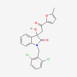 molecular formula C22H17Cl2NO4 B11062489 1-(2,6-dichlorobenzyl)-3-hydroxy-3-[2-(5-methylfuran-2-yl)-2-oxoethyl]-1,3-dihydro-2H-indol-2-one 