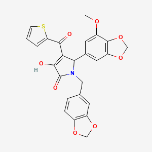 1-(1,3-benzodioxol-5-ylmethyl)-3-hydroxy-5-(7-methoxy-1,3-benzodioxol-5-yl)-4-(thiophen-2-ylcarbonyl)-1,5-dihydro-2H-pyrrol-2-one