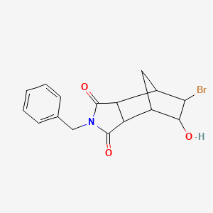 molecular formula C16H16BrNO3 B11062529 2-benzyl-5-bromo-6-hydroxyhexahydro-1H-4,7-methanoisoindole-1,3(2H)-dione 