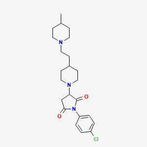 molecular formula C23H32ClN3O2 B11062532 1-(4-Chlorophenyl)-3-{4-[2-(4-methylpiperidin-1-yl)ethyl]piperidin-1-yl}pyrrolidine-2,5-dione 