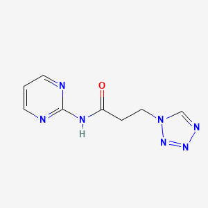 molecular formula C8H9N7O B11062537 N-(pyrimidin-2-yl)-3-(1H-tetrazol-1-yl)propanamide 