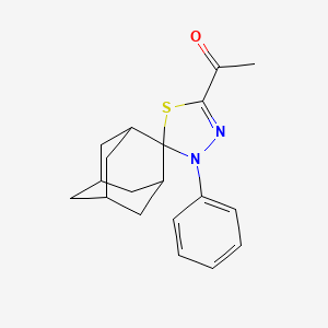 molecular formula C19H22N2OS B11062551 1-(3-phenyl-3H-spiro[1,3,4-thiadiazole-2,2'-tricyclo[3.3.1.1~3,7~]decan]-5-yl)ethanone 