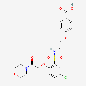 4-{2-[({5-Chloro-2-[2-(morpholin-4-yl)-2-oxoethoxy]phenyl}sulfonyl)amino]ethoxy}benzoic acid