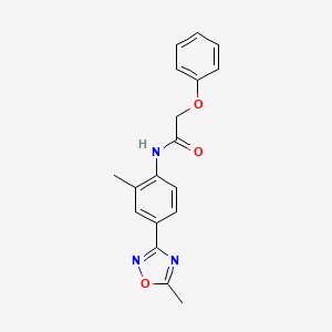 molecular formula C18H17N3O3 B11062642 N-[2-methyl-4-(5-methyl-1,2,4-oxadiazol-3-yl)phenyl]-2-phenoxyacetamide 