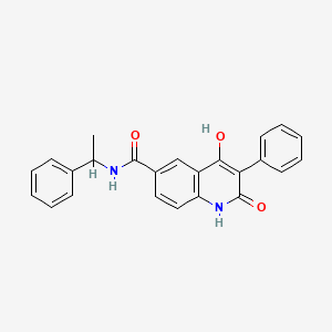 4-hydroxy-2-oxo-3-phenyl-N-(1-phenylethyl)-1,2-dihydroquinoline-6-carboxamide