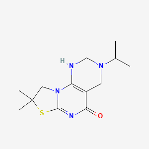 molecular formula C13H20N4OS B11062667 8,8-dimethyl-3-(propan-2-yl)-1,2,3,4,8,9-hexahydro-5H-pyrimido[5,4-e][1,3]thiazolo[3,2-a]pyrimidin-5-one 