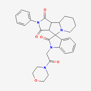 molecular formula C29H30N4O5 B11062669 1-(2-Morpholin-4-YL-2-oxoethyl)-2'-phenyl-6',7',8',9',9A',9B'-hexahydrospiro[indole-3,4'-pyrrolo[3,4-A]indolizine]-1',2,3'(1H,2'H,3A'H)-trione 