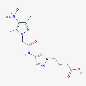 4-(4-{[(3,5-dimethyl-4-nitro-1H-pyrazol-1-yl)acetyl]amino}-1H-pyrazol-1-yl)butanoic acid