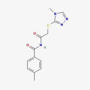 4-methyl-N-{[(4-methyl-4H-1,2,4-triazol-3-yl)sulfanyl]acetyl}benzamide