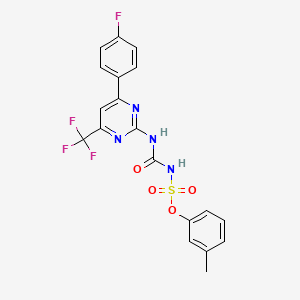 3-Methylphenyl {[4-(4-fluorophenyl)-6-(trifluoromethyl)pyrimidin-2-yl]carbamoyl}sulfamate