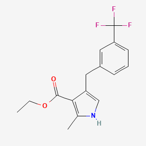 molecular formula C16H16F3NO2 B11062685 ethyl 2-methyl-4-[3-(trifluoromethyl)benzyl]-1H-pyrrole-3-carboxylate 