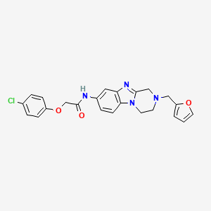 molecular formula C23H21ClN4O3 B11062711 2-(4-chlorophenoxy)-N-[2-(furan-2-ylmethyl)-1,2,3,4-tetrahydropyrazino[1,2-a]benzimidazol-8-yl]acetamide 