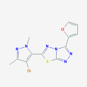 6-(4-bromo-1,3-dimethyl-1H-pyrazol-5-yl)-3-(furan-2-yl)[1,2,4]triazolo[3,4-b][1,3,4]thiadiazole