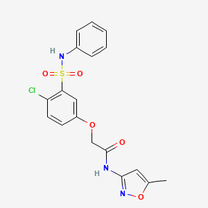 molecular formula C18H16ClN3O5S B11062728 2-[4-chloro-3-(phenylsulfamoyl)phenoxy]-N-(5-methyl-1,2-oxazol-3-yl)acetamide 