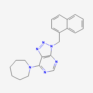 molecular formula C21H22N6 B11062733 3H-[1,2,3]Triazolo[4,5-d]pyrimidine, 7-(hexahydro-1H-azepin-1-yl)-3-(1-naphthalenylmethyl)- 