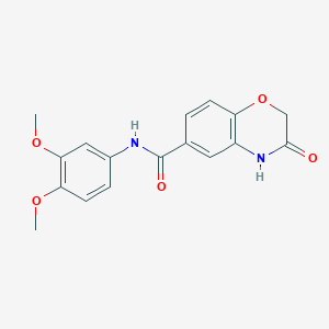 molecular formula C17H16N2O5 B11062754 N-(3,4-dimethoxyphenyl)-3-oxo-3,4-dihydro-2H-1,4-benzoxazine-6-carboxamide CAS No. 727670-29-3