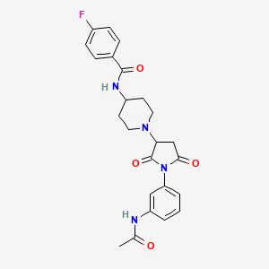 N-(1-{1-[3-(acetylamino)phenyl]-2,5-dioxopyrrolidin-3-yl}piperidin-4-yl)-4-fluorobenzamide