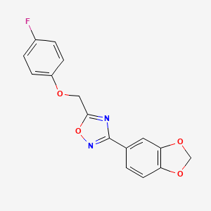 molecular formula C16H11FN2O4 B11062793 3-(1,3-Benzodioxol-5-yl)-5-[(4-fluorophenoxy)methyl]-1,2,4-oxadiazole 