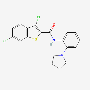 molecular formula C19H16Cl2N2OS B11062798 3,6-dichloro-N-[2-(pyrrolidin-1-yl)phenyl]-1-benzothiophene-2-carboxamide 