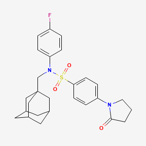 molecular formula C27H31FN2O3S B11062800 N-(1-adamantylmethyl)-N-(4-fluorophenyl)-4-(2-oxopyrrolidin-1-yl)benzenesulfonamide 