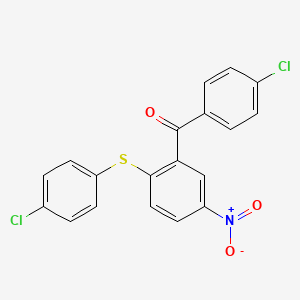 molecular formula C19H11Cl2NO3S B11062829 (4-Chlorophenyl){2-[(4-chlorophenyl)sulfanyl]-5-nitrophenyl}methanone 