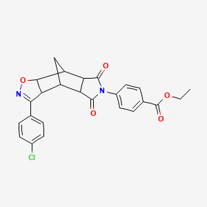 ethyl 4-[3-(4-chlorophenyl)-5,7-dioxo-3a,4,4a,5,7,7a,8,8a-octahydro-6H-4,8-methano[1,2]oxazolo[4,5-f]isoindol-6-yl]benzoate