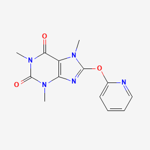 molecular formula C13H13N5O3 B11062864 1H-Purine-2,6-dione, 3,7-dihydro-1,3,7-trimethyl-8-(2-pyridinyloxy)- 