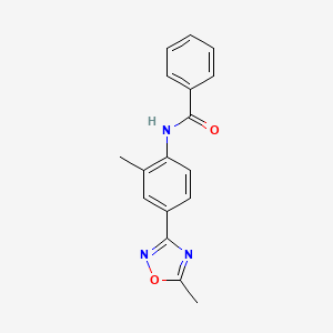 molecular formula C17H15N3O2 B11062867 N-[2-methyl-4-(5-methyl-1,2,4-oxadiazol-3-yl)phenyl]benzamide 