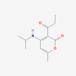 4-(isopropylamino)-6-methyl-3-propionyl-2H-pyran-2-one