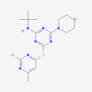 N-tert-butyl-4-[(2-chloro-6-methylpyrimidin-4-yl)sulfanyl]-6-(morpholin-4-yl)-1,3,5-triazin-2-amine