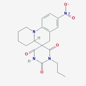 8-nitro-1'-propyl-2,3,4,4a-tetrahydro-1H,2'H,6H-spiro[pyrido[1,2-a]quinoline-5,5'-pyrimidine]-2',4',6'(1'H,3'H)-trione